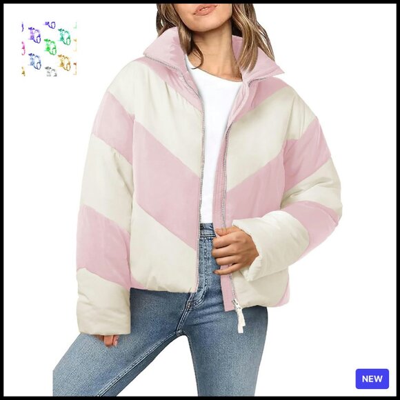 Jackets & Blazers - Cropped Puffer Jacket Oversized Y2K Chic Winter Outerwear Quilted Down Coat